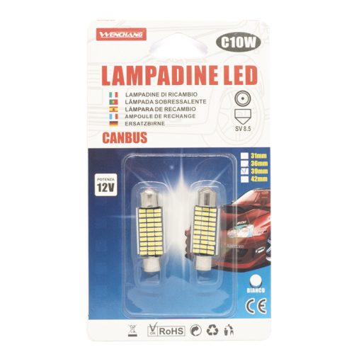 Autós LED beltéri izzó 12V - 39 mm (C10W)