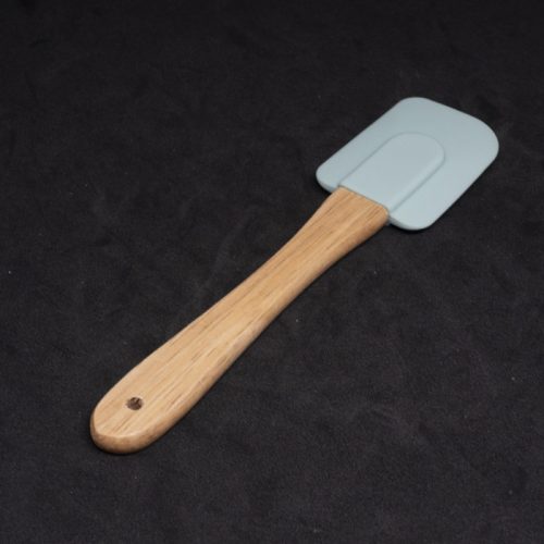 Mini szilikon spatula, fa nyéllel - 19 cm