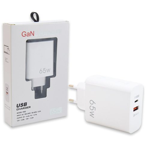 USB és Type-C gyorstöltő adapter, 65W