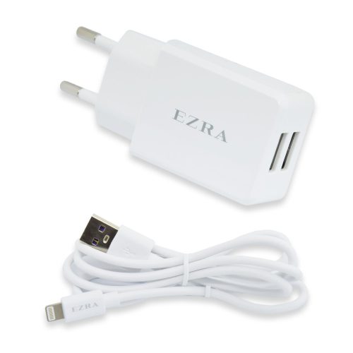 Ezra Lightning kábel és 2xUSB gyorstöltő adapter - 100 cm