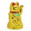 Szerencsét hozó maneki-neko,  japán "integető" macska - arany (MLY46A)