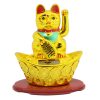 Szerencsét hozó maneki-neko,  japán "integető" macska - arany (MLY358)