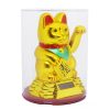 Napelemes szerencsét hozó maneki-neko,  japán "integető" macska - arany