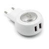 Gyorstöltő adapter, 90 cm micro USB kábellel, 2 db USB-vel